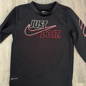 Nike Black and Red Long Sleeve Tee